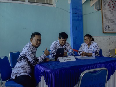 penyusunan Evaluasi Diri Sekolah (EDS) 8 Standar nasional pendidikan SMAN1RA